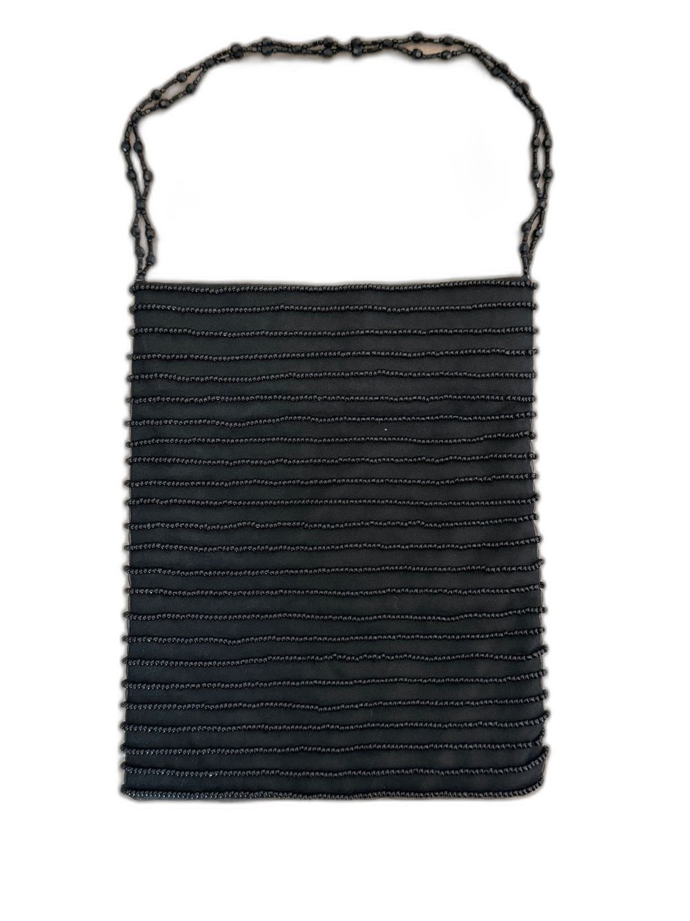 Vintage GAP Black Beaded Mini Shoulder Bag Evening Purse Cocktail